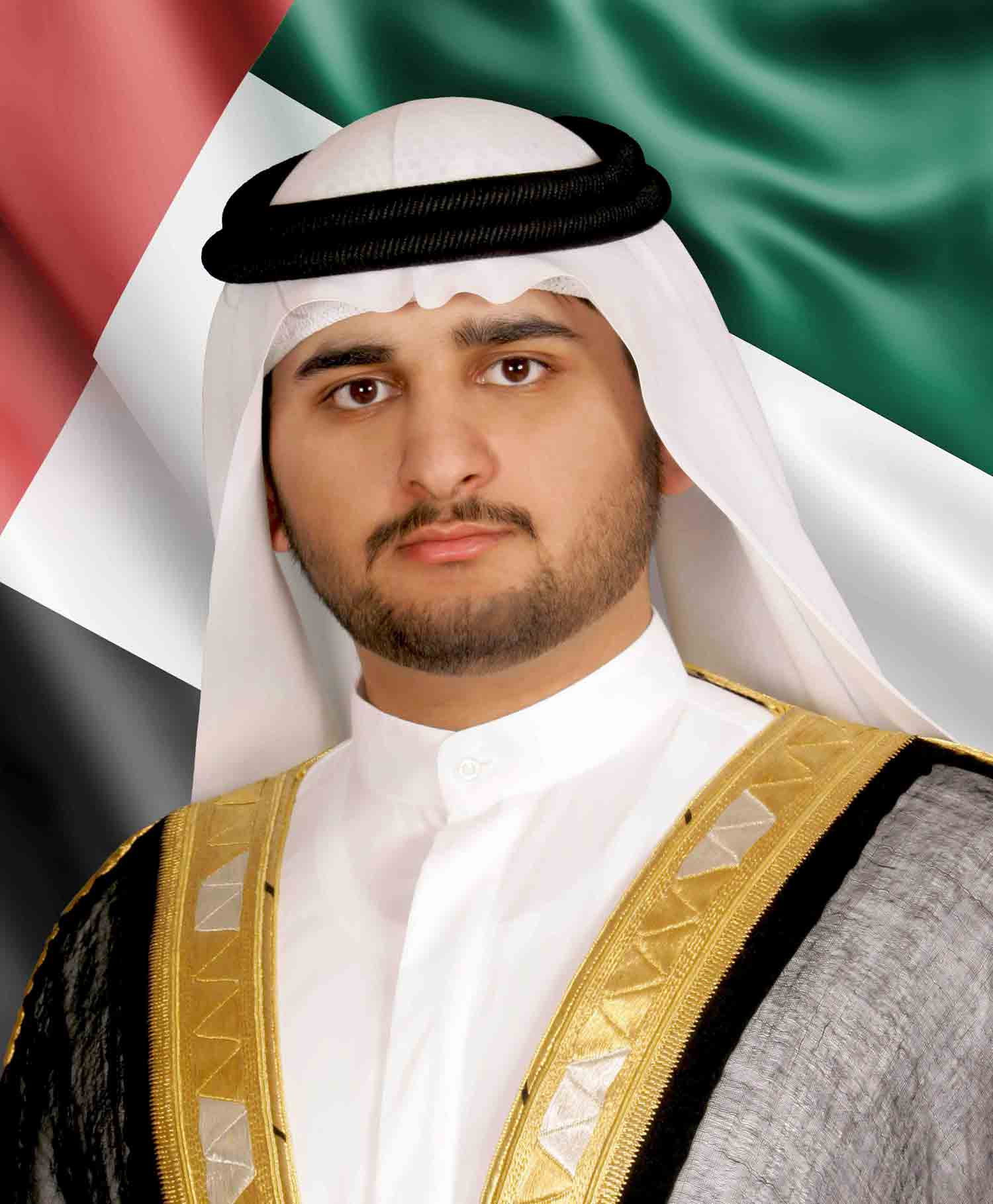 Royal portrait with UAE national flag